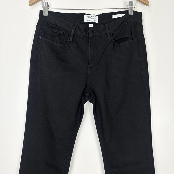 FRAME Le Bell Flare Jeans in Vian Black Size 29 - Picture 7 of 15